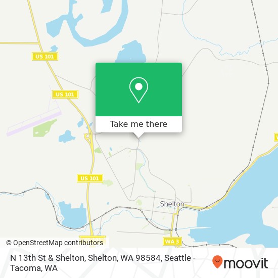 Mapa de N 13th St & Shelton, Shelton, WA 98584