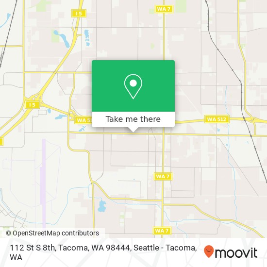 Mapa de 112 St S 8th, Tacoma, WA 98444