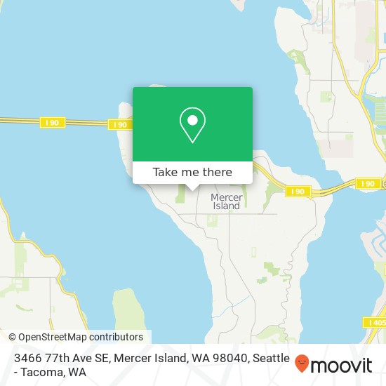 Mapa de 3466 77th Ave SE, Mercer Island, WA 98040