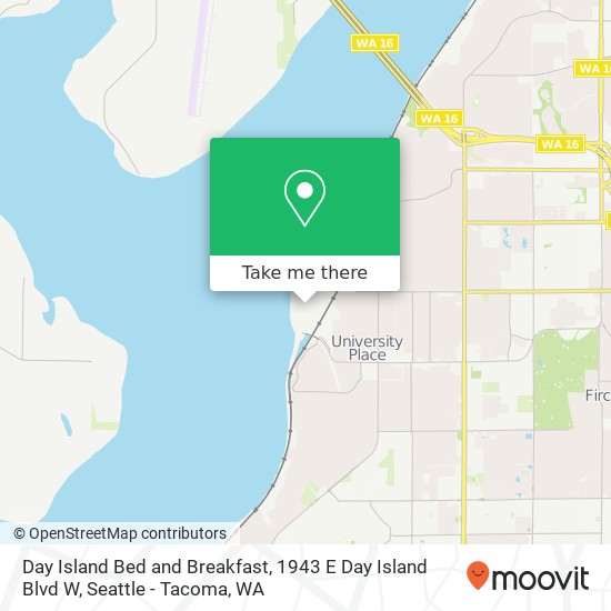 Day Island Bed and Breakfast, 1943 E Day Island Blvd W map