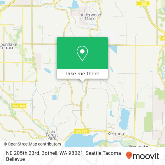 Mapa de NE 205th 23rd, Bothell, WA 98021