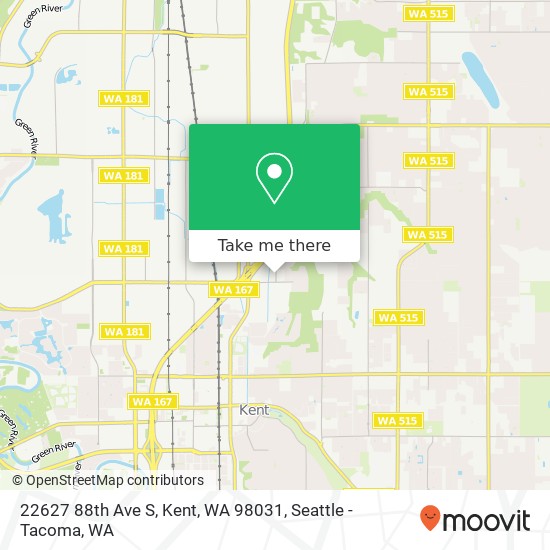 Mapa de 22627 88th Ave S, Kent, WA 98031