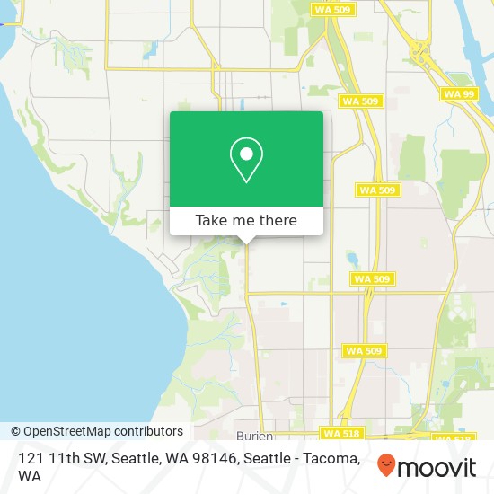 Mapa de 121 11th SW, Seattle, WA 98146