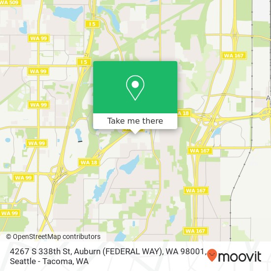 Mapa de 4267 S 338th St, Auburn (FEDERAL WAY), WA 98001