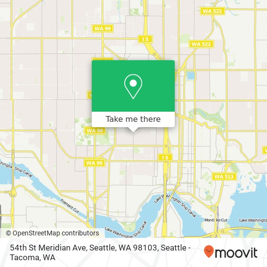 Mapa de 54th St Meridian Ave, Seattle, WA 98103