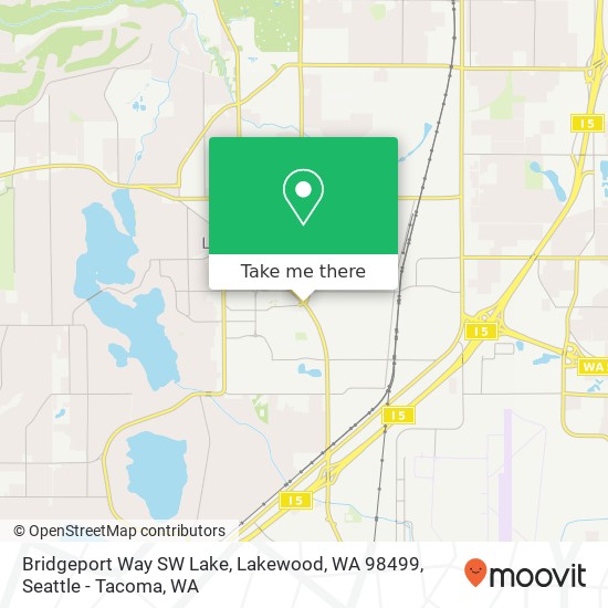 Mapa de Bridgeport Way SW Lake, Lakewood, WA 98499