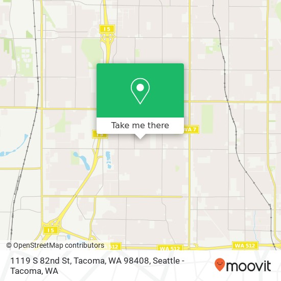 Mapa de 1119 S 82nd St, Tacoma, WA 98408