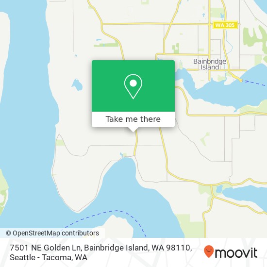 Mapa de 7501 NE Golden Ln, Bainbridge Island, WA 98110