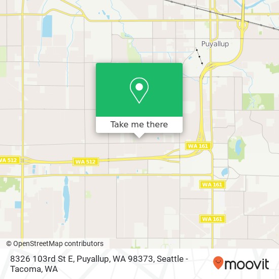 Mapa de 8326 103rd St E, Puyallup, WA 98373