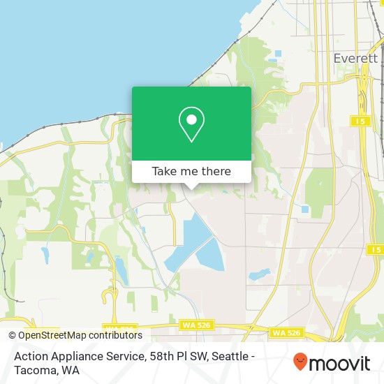 Action Appliance Service, 58th Pl SW map