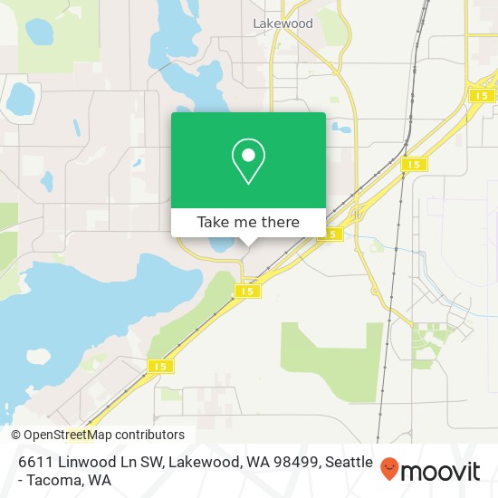 Mapa de 6611 Linwood Ln SW, Lakewood, WA 98499