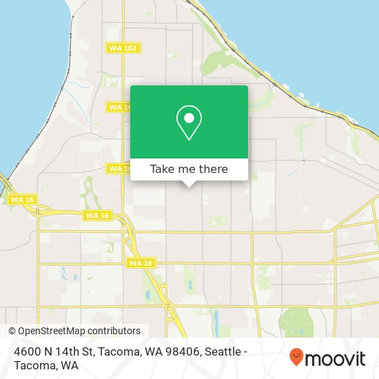 Mapa de 4600 N 14th St, Tacoma, WA 98406
