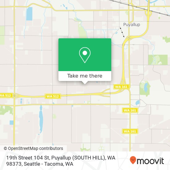 Mapa de 19th Street 104 St, Puyallup (SOUTH HILL), WA 98373