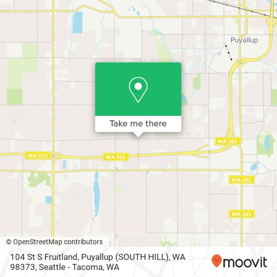 Mapa de 104 St S Fruitland, Puyallup (SOUTH HILL), WA 98373