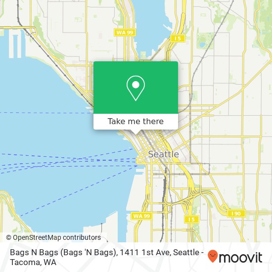 Mapa de Bags N Bags (Bags 'N Bags), 1411 1st Ave