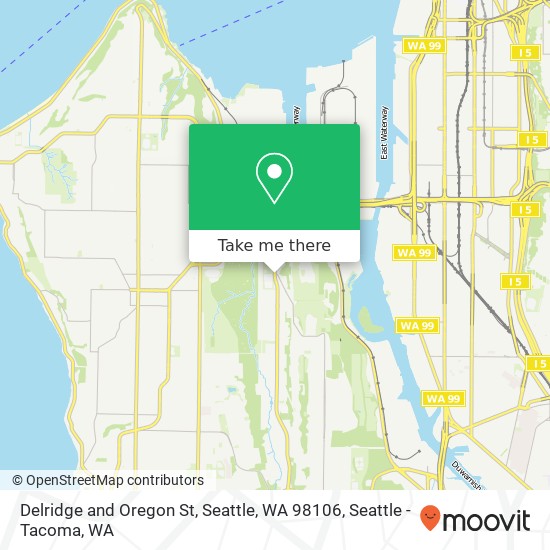 Mapa de Delridge and Oregon St, Seattle, WA 98106