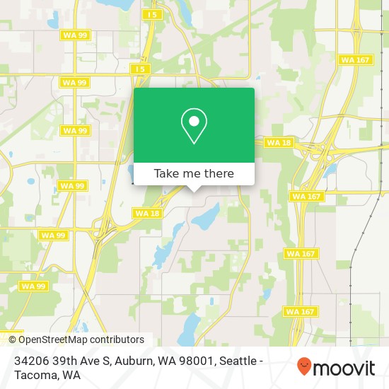 Mapa de 34206 39th Ave S, Auburn, WA 98001