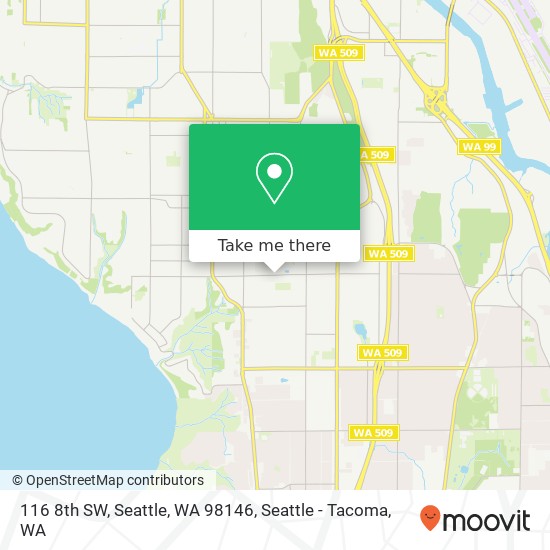 Mapa de 116 8th SW, Seattle, WA 98146