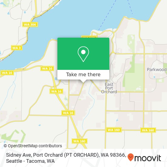 Sidney Ave, Port Orchard (PT ORCHARD), WA 98366 map