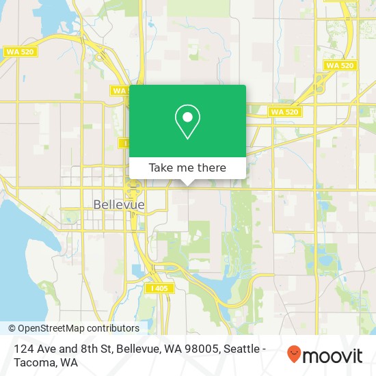 Mapa de 124 Ave and 8th St, Bellevue, WA 98005