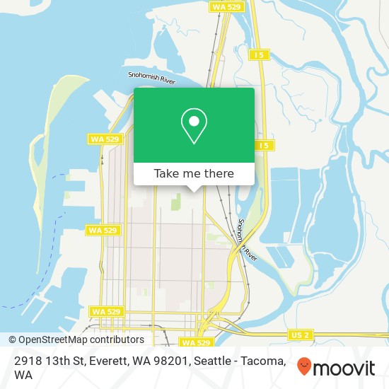 Mapa de 2918 13th St, Everett, WA 98201