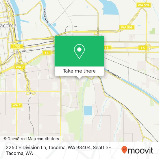 Mapa de 2260 E Division Ln, Tacoma, WA 98404