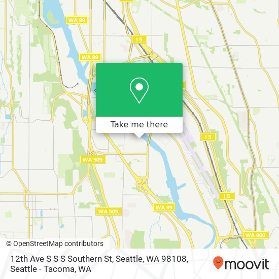 Mapa de 12th Ave S S S Southern St, Seattle, WA 98108