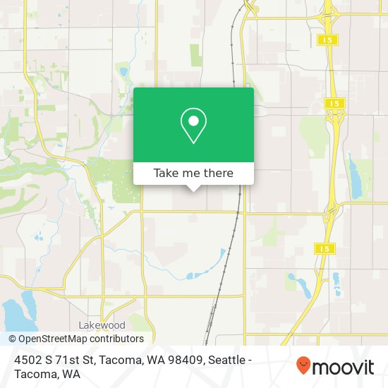 Mapa de 4502 S 71st St, Tacoma, WA 98409