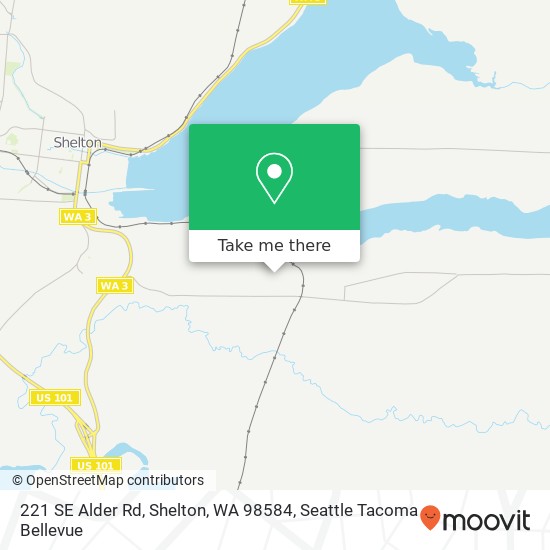 Mapa de 221 SE Alder Rd, Shelton, WA 98584