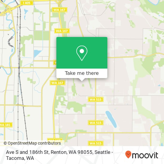 Mapa de Ave S and 186th St, Renton, WA 98055