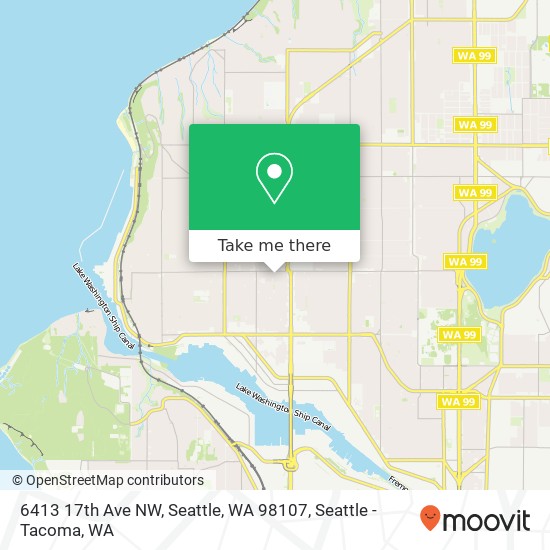 Mapa de 6413 17th Ave NW, Seattle, WA 98107