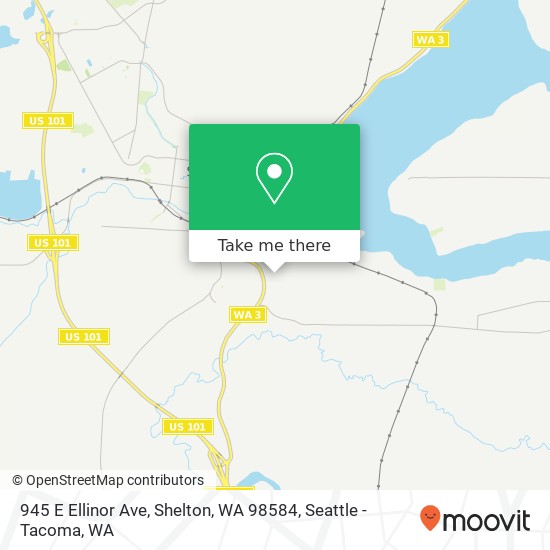 Mapa de 945 E Ellinor Ave, Shelton, WA 98584