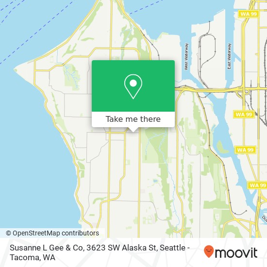 Mapa de Susanne L Gee & Co, 3623 SW Alaska St