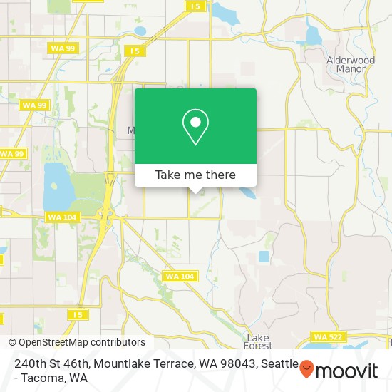 240th St 46th, Mountlake Terrace, WA 98043 map