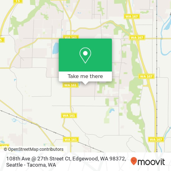 Mapa de 108th Ave @ 27th Street Ct, Edgewood, WA 98372