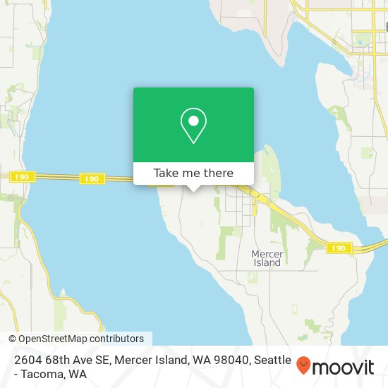 Mapa de 2604 68th Ave SE, Mercer Island, WA 98040