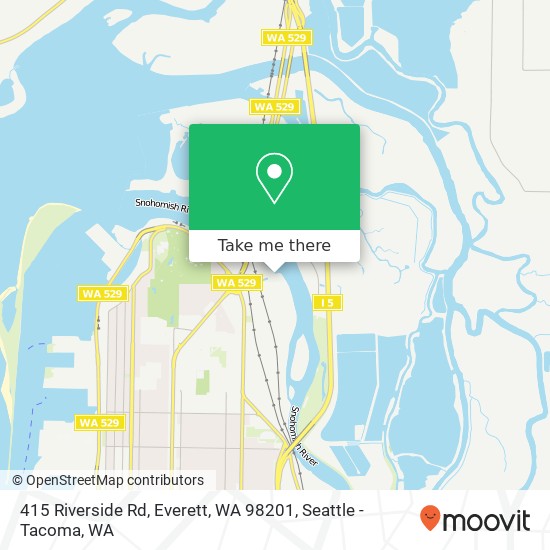 Mapa de 415 Riverside Rd, Everett, WA 98201