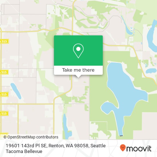 Mapa de 19601 143rd Pl SE, Renton, WA 98058