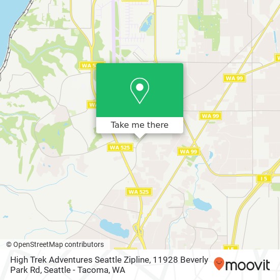 Mapa de High Trek Adventures Seattle Zipline, 11928 Beverly Park Rd