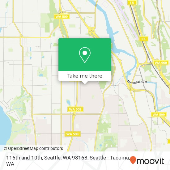Mapa de 116th and 10th, Seattle, WA 98168