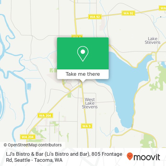 Mapa de LJ's Bistro & Bar (Li's Bistro and Bar), 805 Frontage Rd