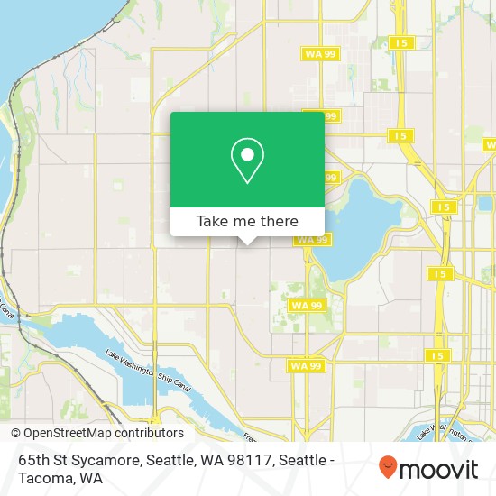 Mapa de 65th St Sycamore, Seattle, WA 98117