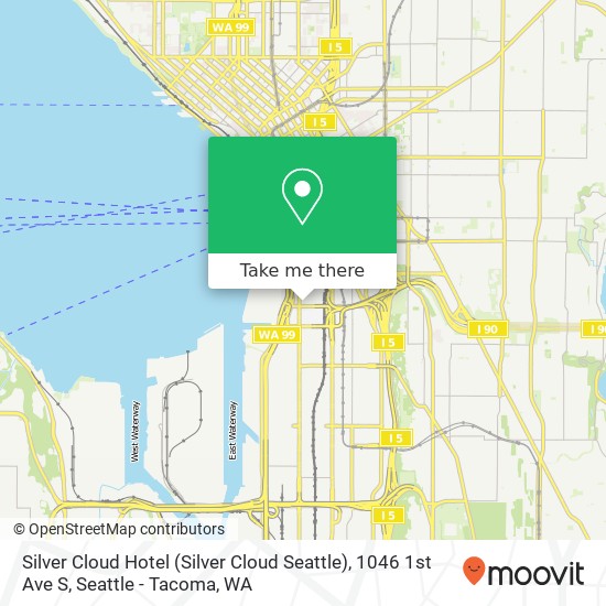 Mapa de Silver Cloud Hotel (Silver Cloud Seattle), 1046 1st Ave S