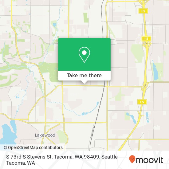 Mapa de S 73rd S Stevens St, Tacoma, WA 98409