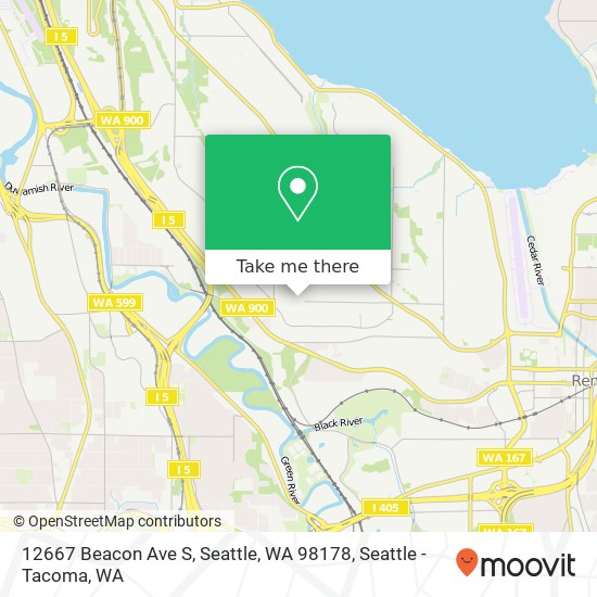 Mapa de 12667 Beacon Ave S, Seattle, WA 98178