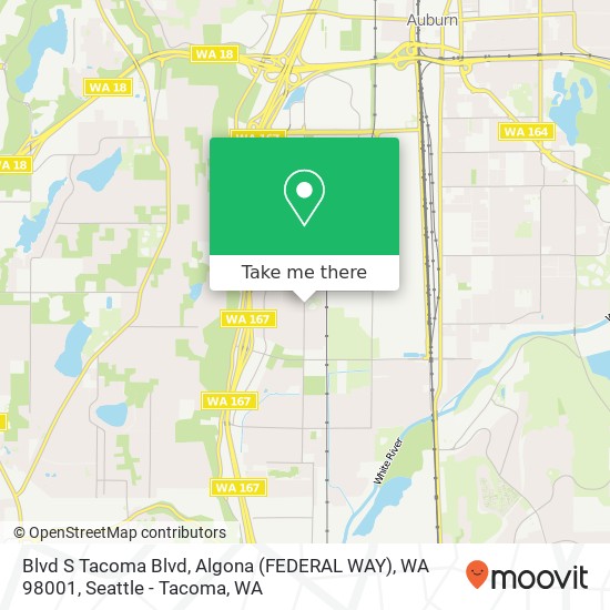 Mapa de Blvd S Tacoma Blvd, Algona (FEDERAL WAY), WA 98001