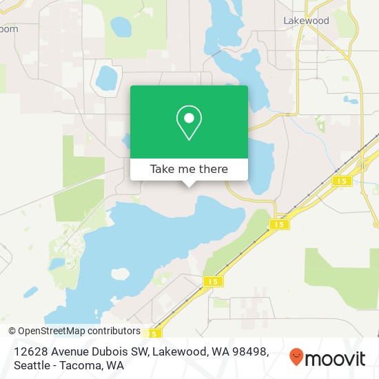 Mapa de 12628 Avenue Dubois SW, Lakewood, WA 98498