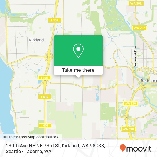 Mapa de 130th Ave NE NE 73rd St, Kirkland, WA 98033