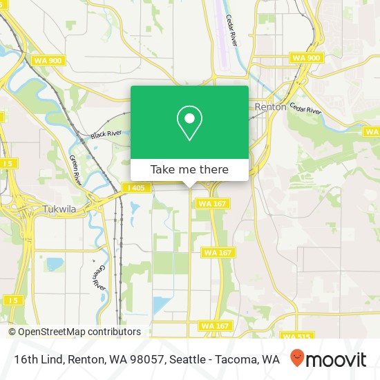 Mapa de 16th Lind, Renton, WA 98057