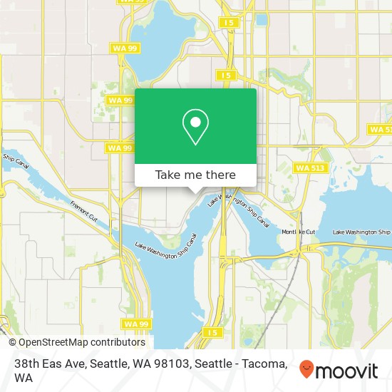 Mapa de 38th Eas Ave, Seattle, WA 98103